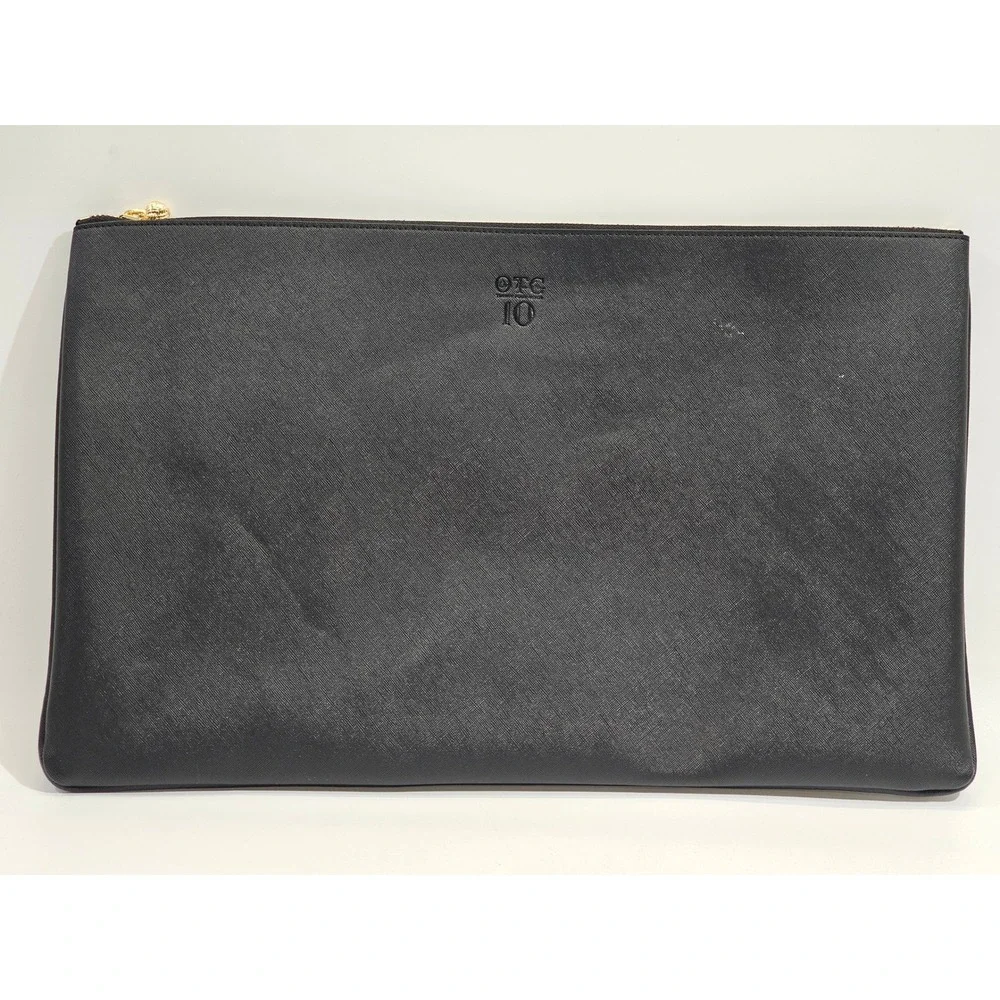 OTG247 Paws On The Go‎ #10 Clear Pouch Black White Faux Saffiano 18x11